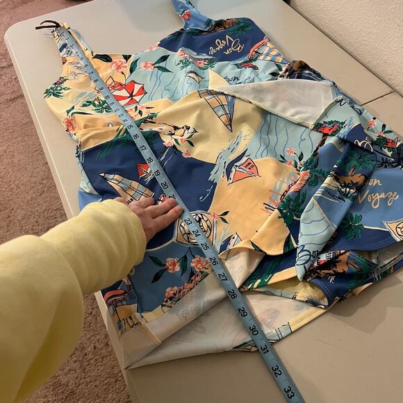 Old Navy Maternity Wrap Beach Scene One Piece Swimsuit Size 2X Plus Like New - Picture 11 of 14